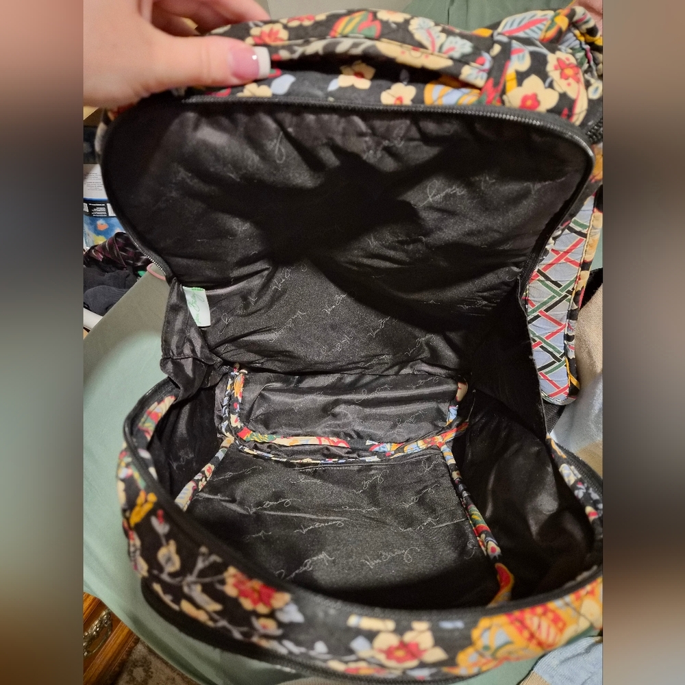 Vera Bradley Floral Backpack - Black, Red, Blue - Picture 12 of 12